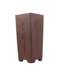 Vase für Bonsai Wasserfall 36*16,5*16,5 cm mit Zeichnungen ohne Glasur - Yixing 2