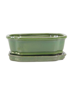 Vaso di Bonsai Ovale + Piattino 20*16*6,5 cm Verde - Yixing