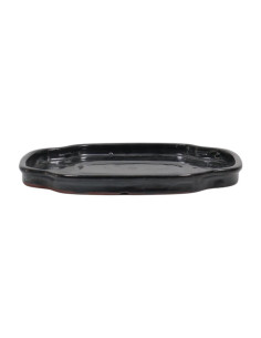 Assiette en céramique rectangulaire/fleur 25*19,5*2 cm noire