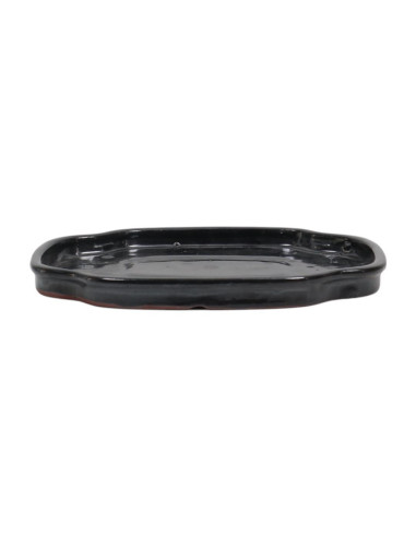 Assiette en céramique rectangulaire/fleur 25*19,5*2 cm noire