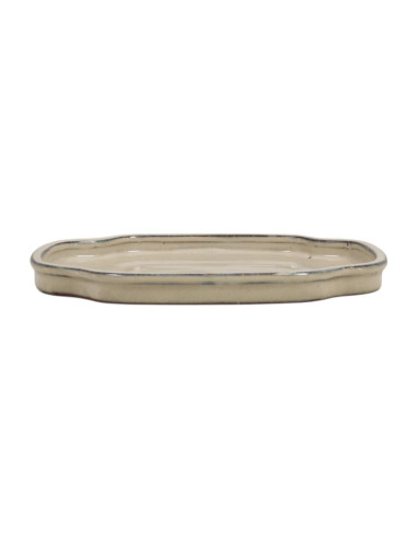 Prato Cerâmico Retangular/flor 25*19,5*2 cm Creme - Yixing