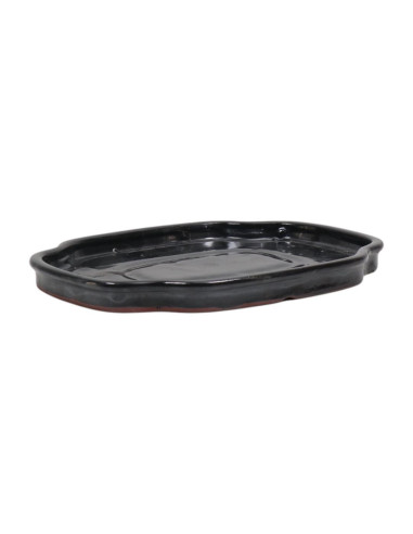 Assiette en céramique rectangulaire/fleur 25*19,5*2 cm noire
