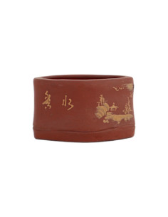 Maceta de Bonsái Mame 6,5*4,5 cm con Dibujos Sin Esmalte - Yixing 2