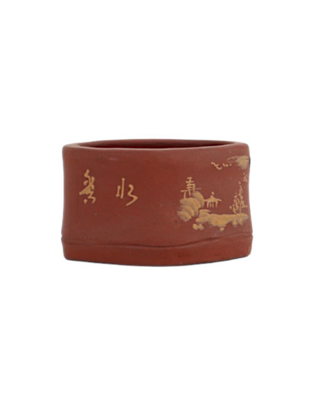 Vaso de Bonsai Mame 6,5*4,5 cm c/Desenhos Sem Esmalte - Yixing