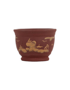 Mame Bonsai Pot 7.5*5.5 cm with Designs Without Glaze - Yixing