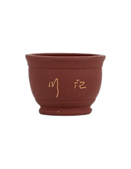 Vaso de Bonsai Mame 7,5*5,5 cm c/Desenhos Sem Esmalte - Yixing