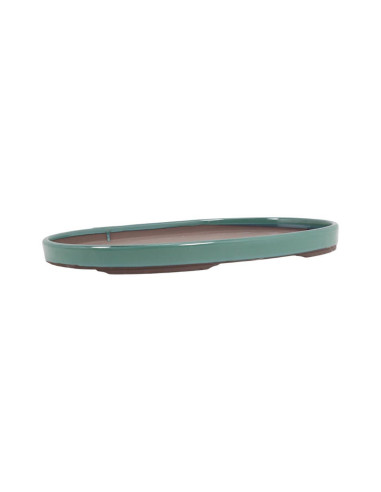 Oval Forest Bonsai Pot 41*28*3 cm Green - Japan