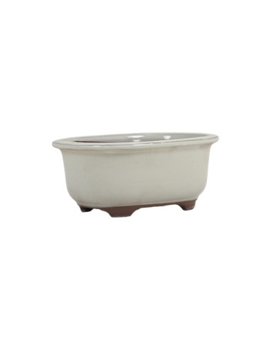 Vaso di Bonsai Ovale 15,5*12*6,5 cm Crema - Giappone