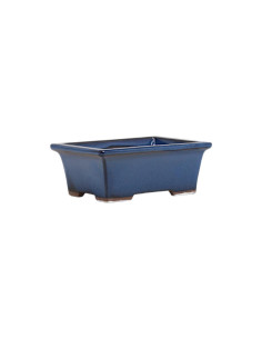Vaso di Bonsai Rettangolare 13,5*10,5*5 cm Blu - Giappone 2