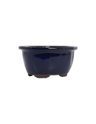 Pot de bonsaï ovale 19,5*16*8,5 cm bleu - Japon