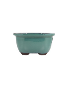 Vase à bonsaï ovale 19,5*16*8,5 cm vert - Japon