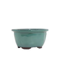 Vase à bonsaï ovale 19,5*16*8,5 cm vert - Japon 2