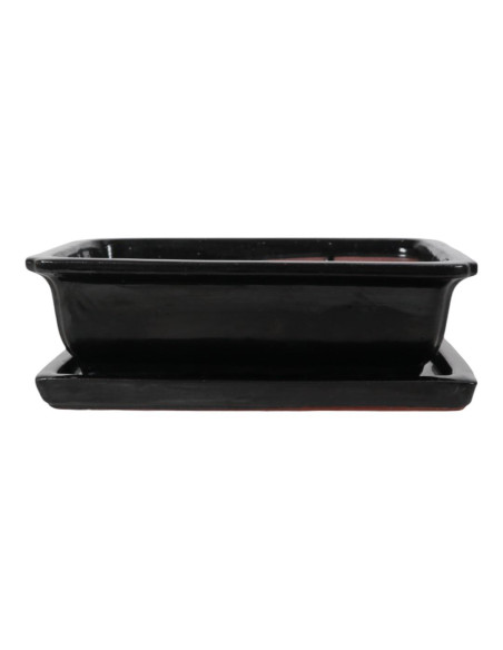 Maceta de Bonsai Rectangular + Plato 39*30*11 cm Negro - Yixing