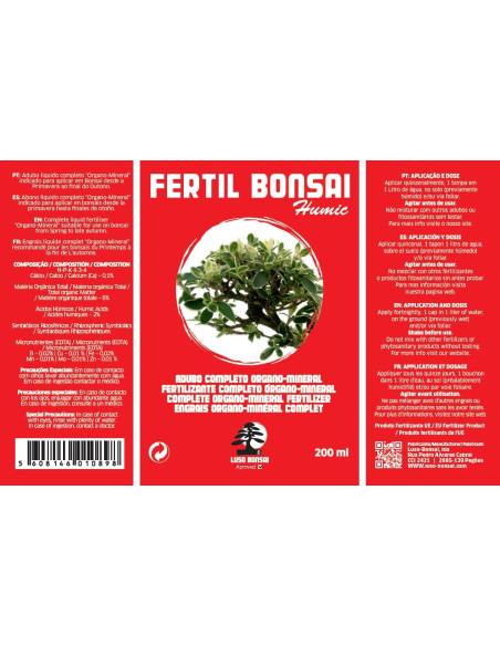 Fertil Bonsai Humic - Abono - 200 ml