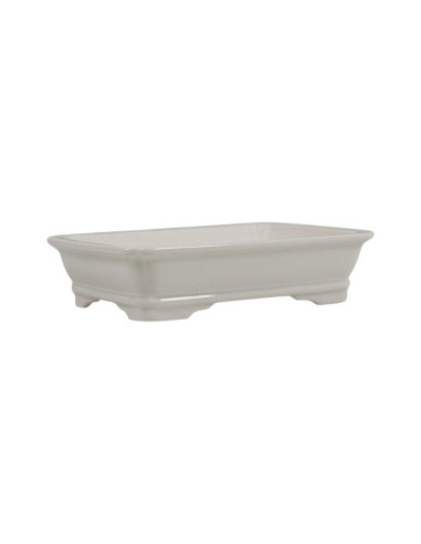 Vaso de Bonsai Retangular 22*17*5,5 cm Branco Craque – Dehua