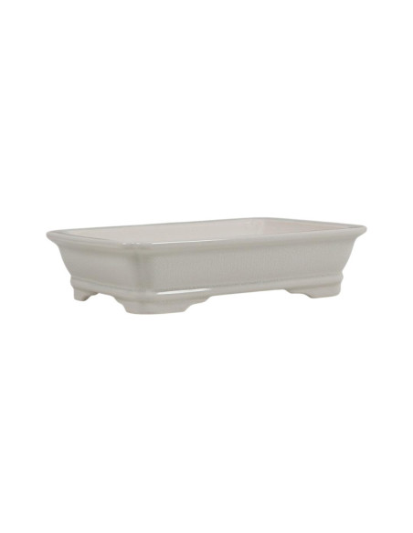 Vaso de Bonsai Retangular 22*17*5,5 cm Branco Craque – Dehua