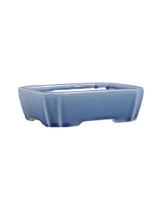 Vaso für Bonsai Rechteckig 16*13*4,5 cm Blau Craque – Dehua 2
