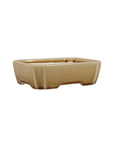 Vaso für Bonsai Rechteckig 16*13*4,5 cm Creme Craque – Dehua