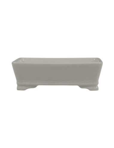 Vaso de Bonsai Retangular 18*13,5*5,5 cm Branco Craque – Dehua