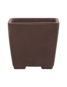 Maceta de Bonsai Cascada Cuadrado 8,5*8,5*8 cm Sin Esmalte - Japón