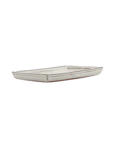 Prato Cerâmico Rectangular 18,5*13,5*2 cm Creme