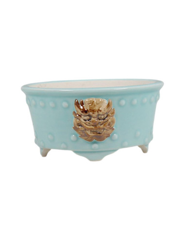 Maceta de Bonsai Redondo c/Dibujos 13*13 cm Azul Claro – Dehua