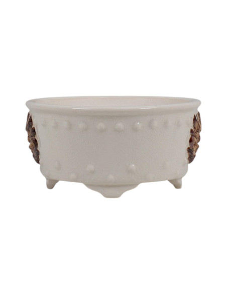Pot de Bonsai Round with Designs 13*13 cm White – Dehua