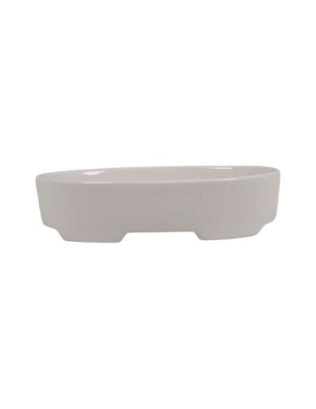 Vase de Bonsai Ovale 15*10*3,5 cm Blanc Craquelé – Dehua