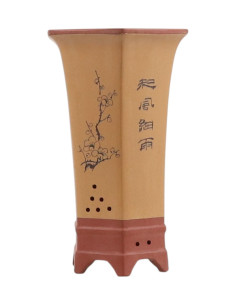 Vaso de Bonsai Cascata 20*17*30 cm c/Desenhos Sem Esmalre - Yixing