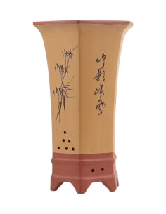 Vaso di Bonsai Cascata 20*17*30 cm con Disegni Senza Smalto - Yixing 2