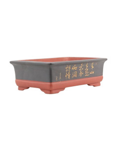 Vase de Bonsai Rectangulaire C/Desenhos 37*26*12 cm Sans Émaillé Foncé - Yixing 2