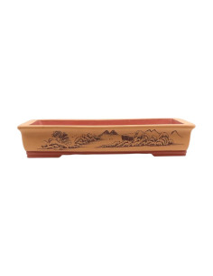 Vase de Bonsai Rectangulaire C/Desenhos 50*32*9,5 cm Sans Émaillé Clair - Yixing