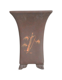 Vase de Bonsai Cascade c/Desenhos 16,5*16,5*21 cm Sans Émaillé - Yixing