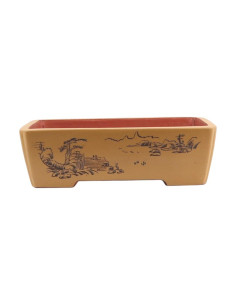 Maceta de Bonsai Rectangular c/Diseños 50*35*15 cm Sin Esmalte - Yixing